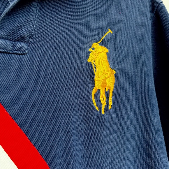 Polo Ralph Lauren Shirt Mens XL Big Pony Crest Classic Fit Red White Blue - Picture 5 of 14